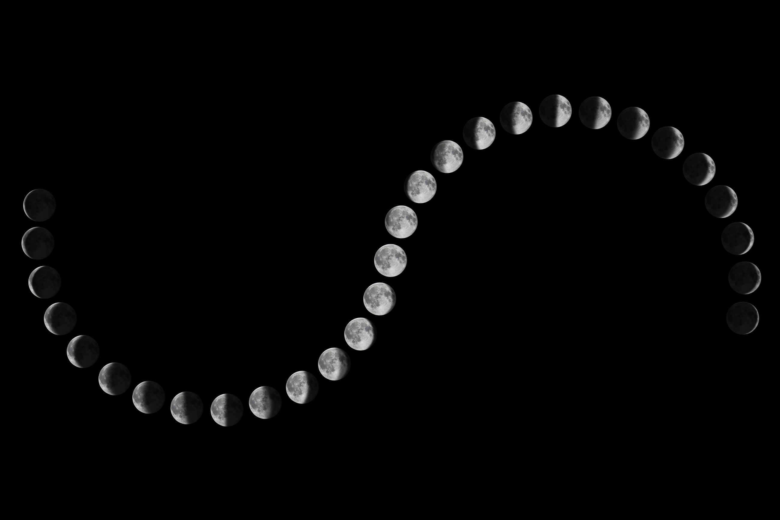 Phases of the Moon. Lunar cycle.